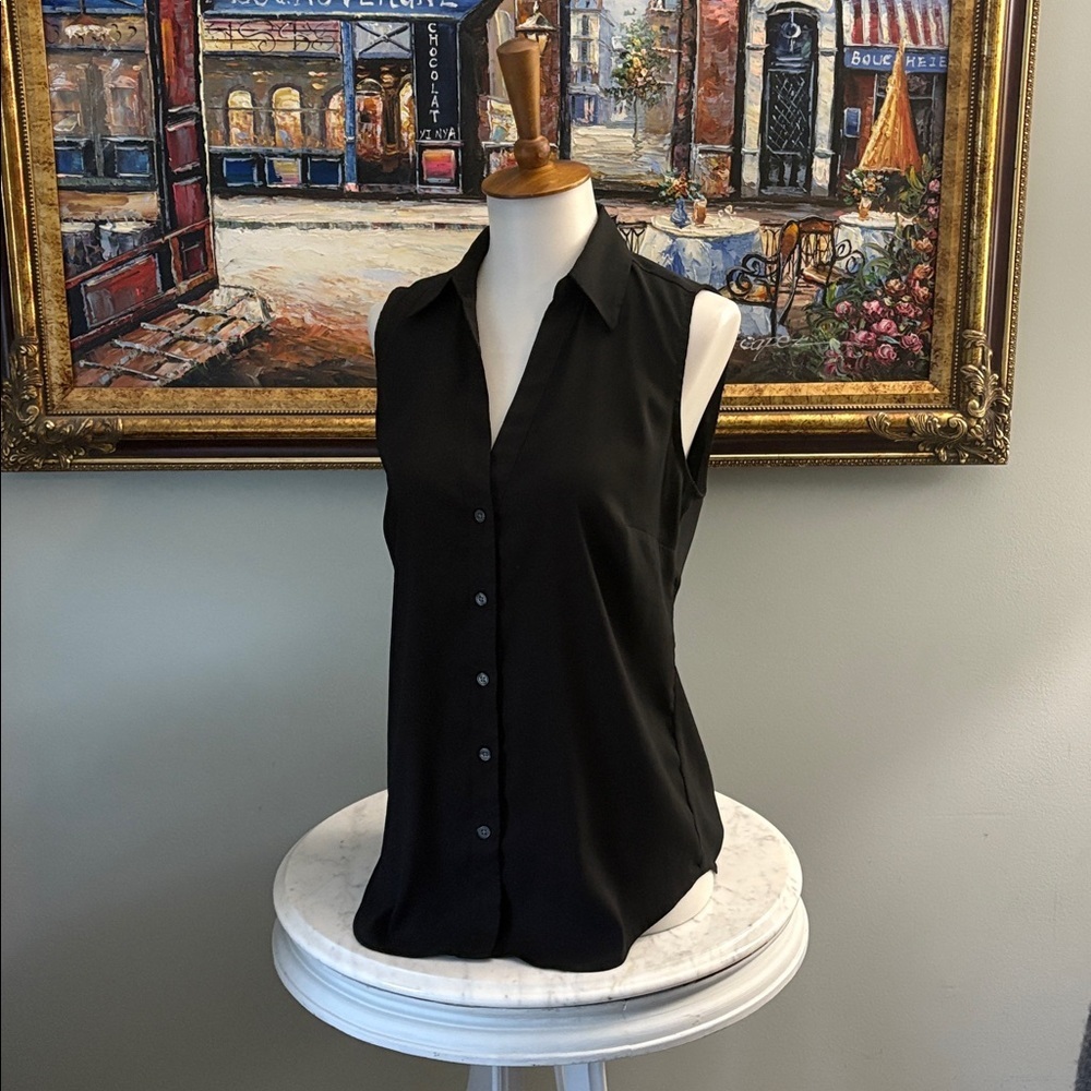 Ann Taylor Essential Black Sleeveless Blouse Size XS